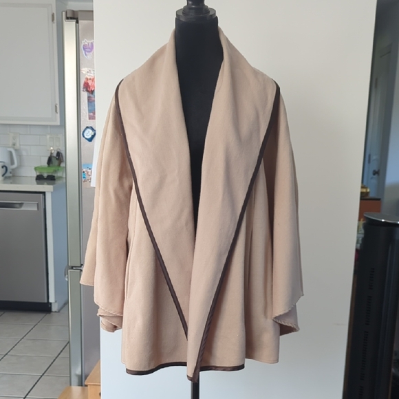 Source Unknown Jackets & Blazers - Source Unknown Beige Cape with Dark Edging